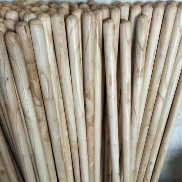 Rounded polished solid wooden shovel handle by professional wooden shovel handle manufacturer