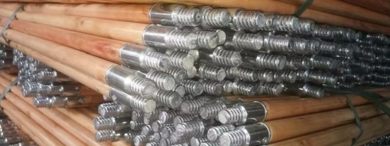 Varnished wooden different types of broom stick with metal threaded heads for cleaning tools
