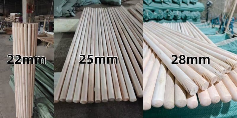 Broom Handle & Broom Stick Diameter: Common Size Guide 1 broom handle diameter standard sizes 22mm 25mm 28mm
