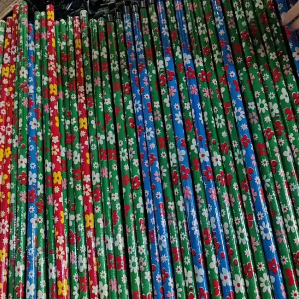 Factory direct colorful flower coated wooden broomsticks made in China for broomstick manufacturers in india, bulk wholesale commercial cleaning broom handles
