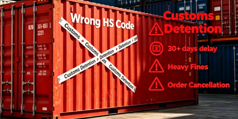 Metal & Wooden Broom Mop Handle HS Code Complete Guide 2 Wrong stick broom hs code and hs code declaration errors lead to customs detention, 30+ days delay, heavy fines and order cancellation for bulk broom stick shipments