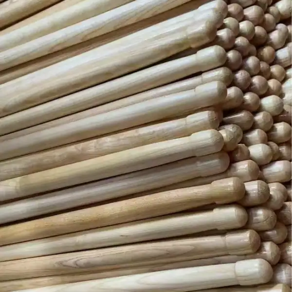 High-gloss painted wood tool poles, durable finished parts for export-ready wood handled garden tools