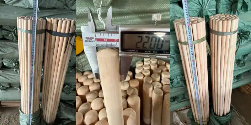 size specification for different types of mop stick and eucalyptus broom handles