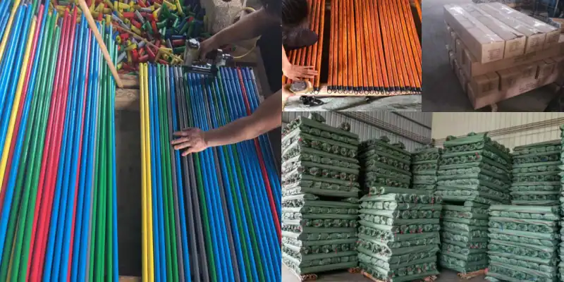 Broom Handle Caps Manufacturers with Various End Types 4 Wholesale bulk package of broom handle end cap and wooden broom handles for container shipment