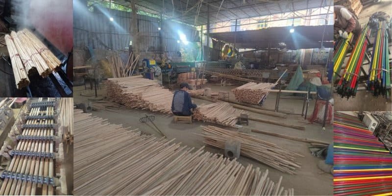Wooden Broom Sticks: Quality Issues & Factory Solutions 5 Wooden broom stick factory solutions, wooden broom sticks production workshop with drying and quality control process