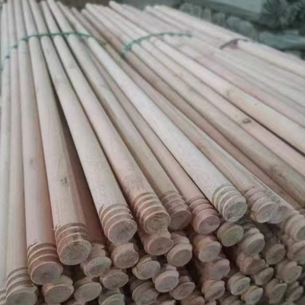 Professiona mexican thread wooden broom stick suppliers, bulk natural wooden broom handles with standard mexican thread for cleaning tools