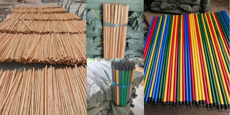Wooden Broom Handles: Varnished or PVC for Wholesale Buyers 1 Varnished vs pvc coated wooden broom handles for wholesale buyers