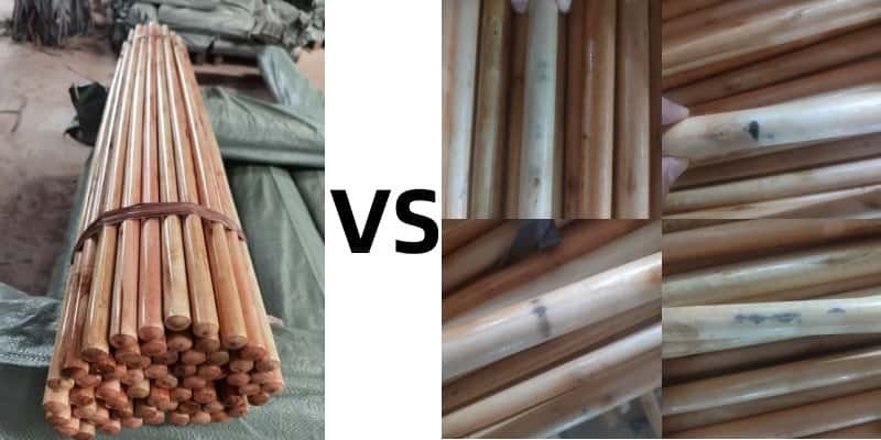 Wooden Broom Handles: Varnished or PVC for Wholesale Buyers 2 Varnished wooden broom handles surface quality issues
