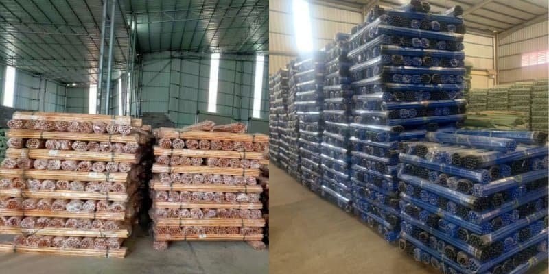 Wooden Broom Handles: Varnished or PVC for Wholesale Buyers 4 Warehouse stock of varnished and PVC coated wooden broom handles for wholesale buyers