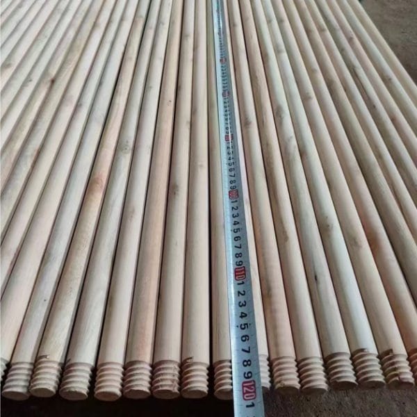 Polished natural wooden broomstick with end threads from broomstick manufacturers south africa, China factory bulk supply for cleaning tools