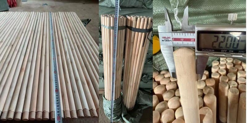 Wooden Broom Sticks Pre-Shipment Inspection 1 Wooden broom sticks pre-shipment inspection at factory