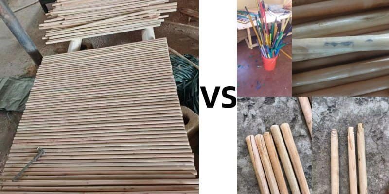 Wooden Broom Sticks Pre-Shipment Inspection 2 Defects of wooden broom sticks for bulk export order